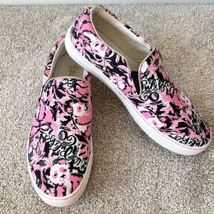 Lilly Pulitzer Julia Sneaker Panda Slip On Loafer Pink Floral Preppy Feminine